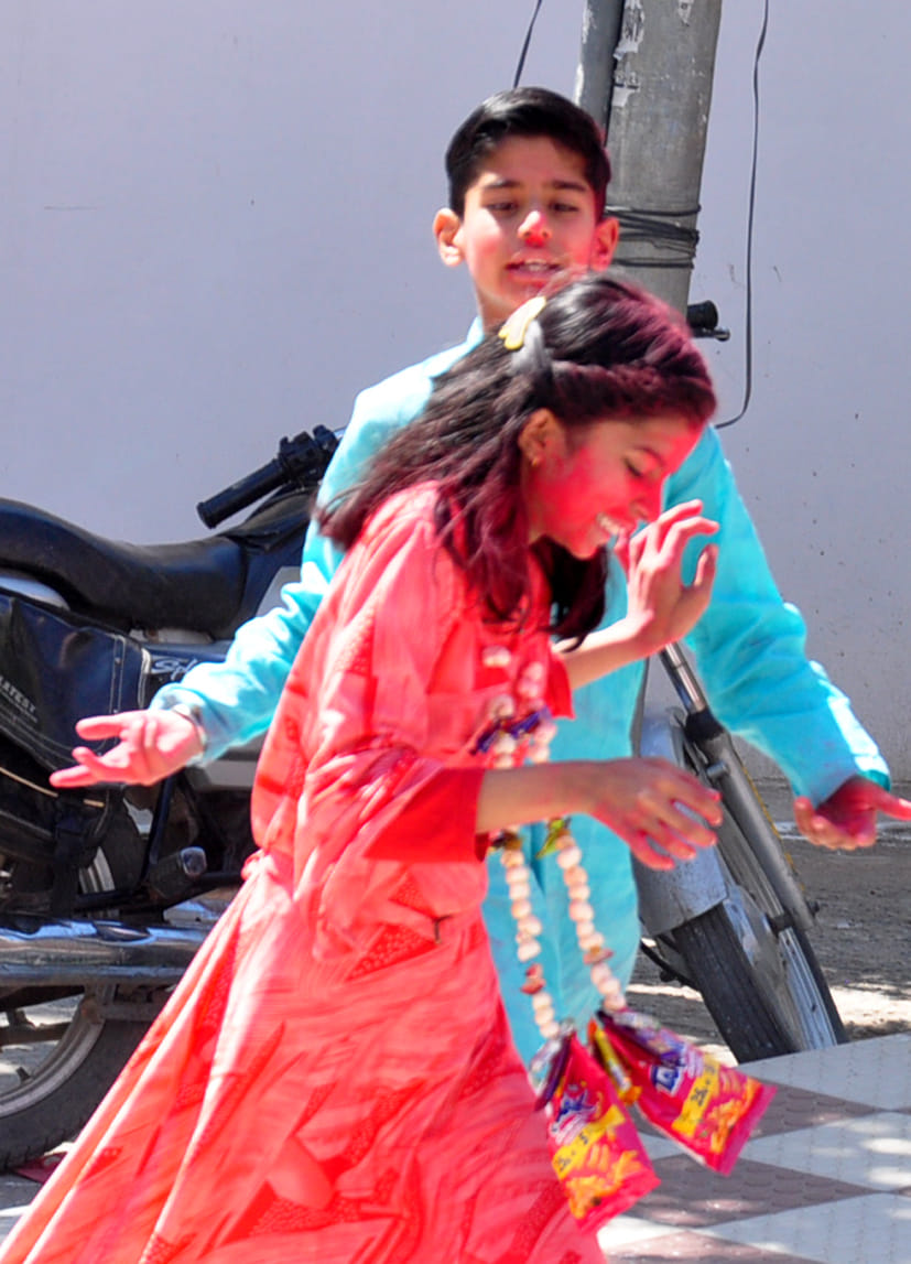 Holi of flowers played on the songs of Holi