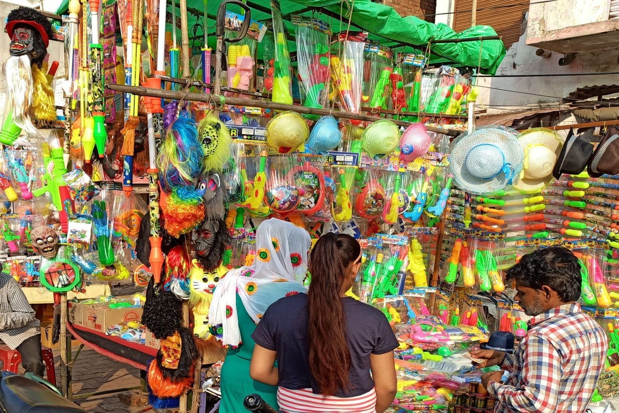 holi, festivel, market, tundla, firozaabd