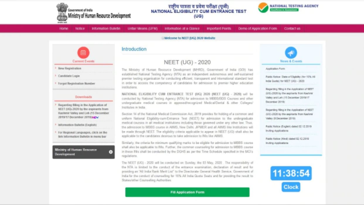 NEET Admit Card 2020 date and time how to download NTA NEET admit cards
