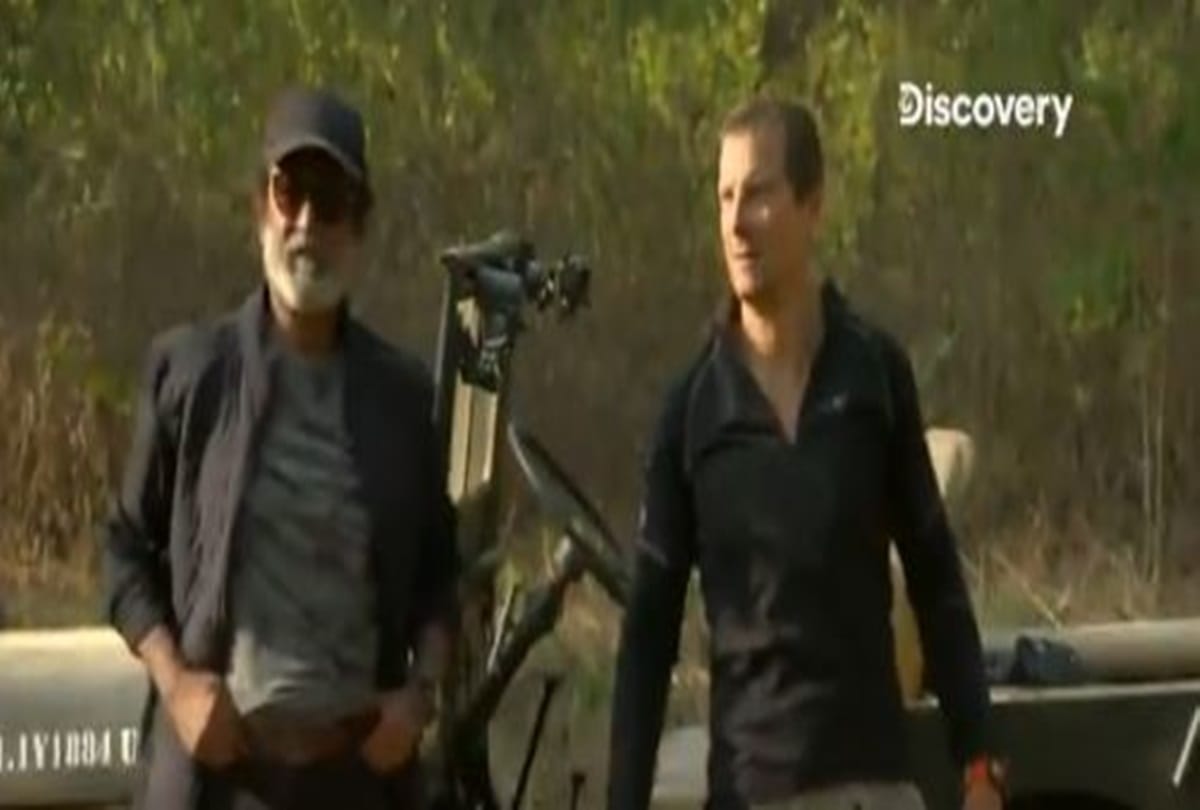 rajinikanth learnt bear gryllshow to wear sun glasses in his style
