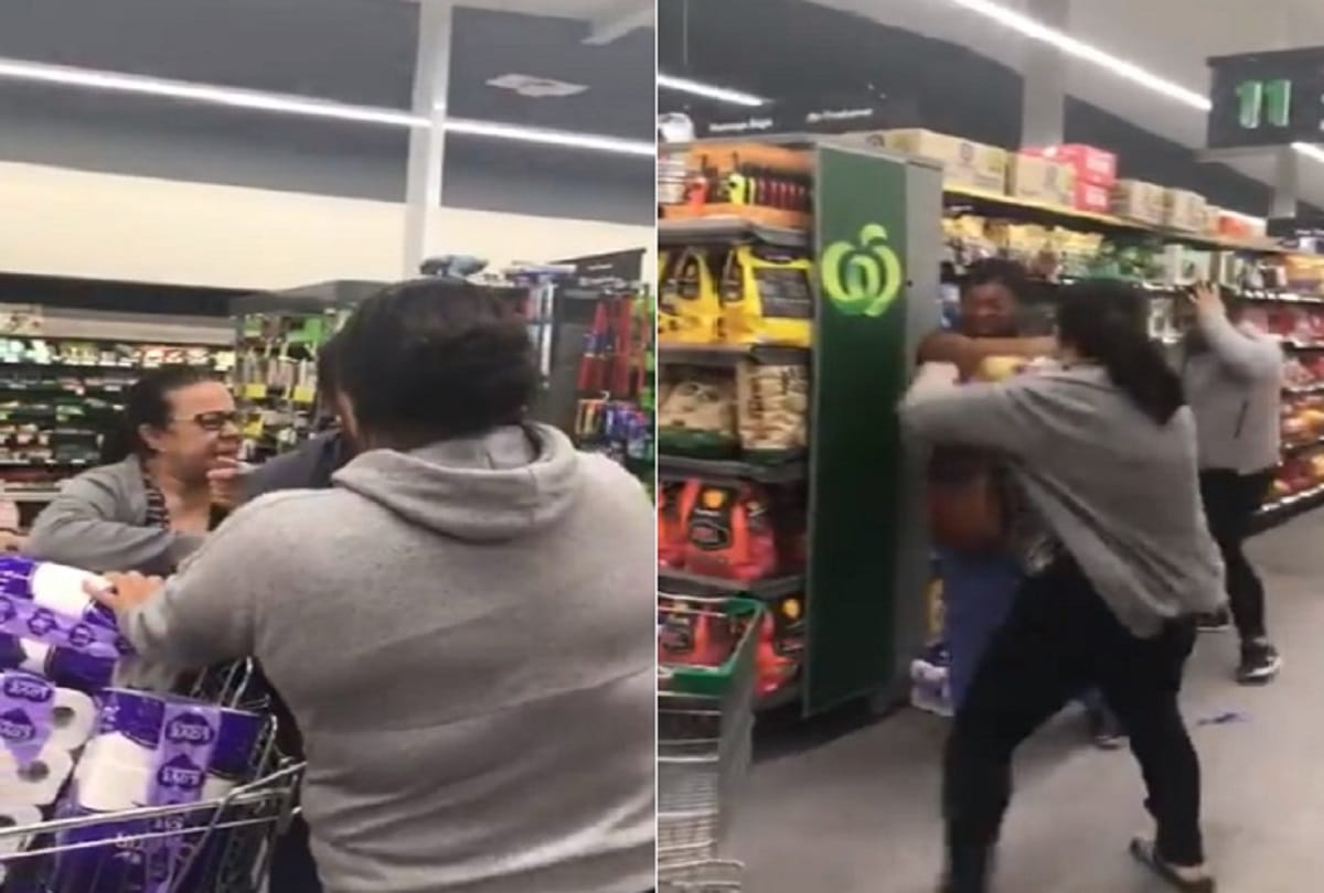 Coronavirus effect viral video Womens fighting for toilet paper in Australia