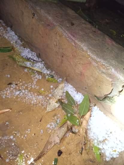 सोनभद्र में हुई ओलावृष्टि