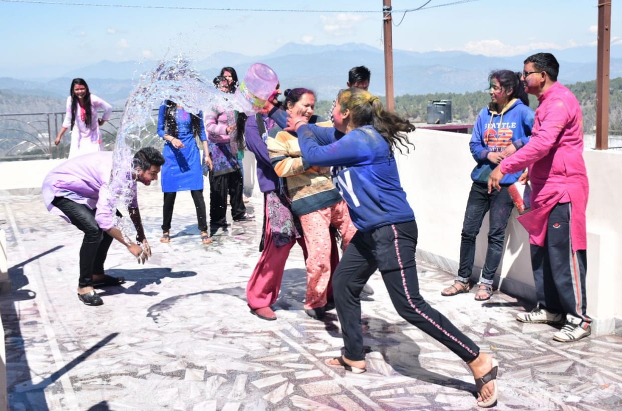 Festival of colors celebrated with  pomp in  district