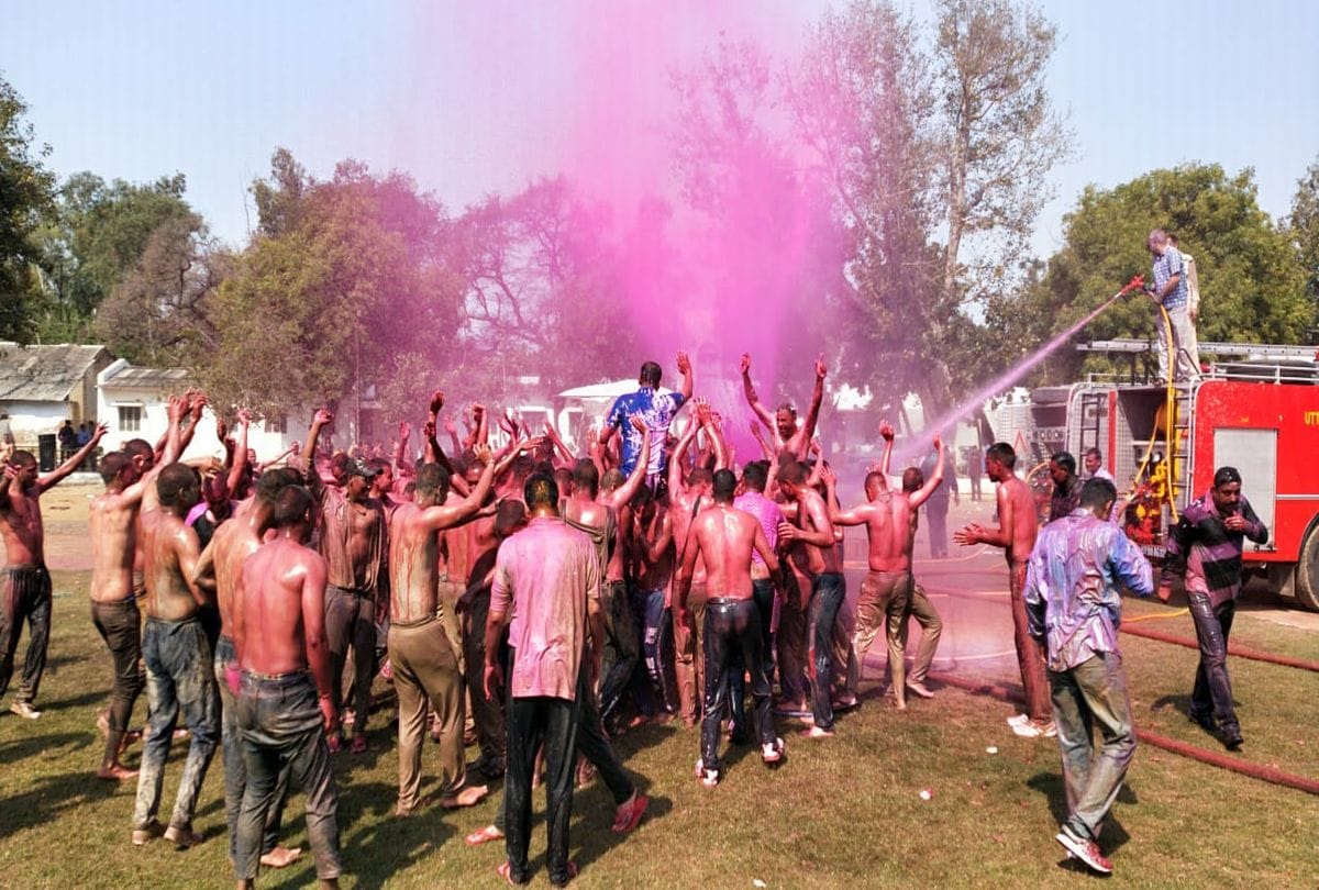 Up Police Celebrate Holi Festival