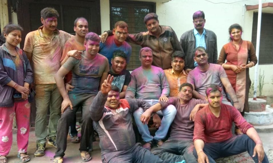 Police immersed in Holi celebration