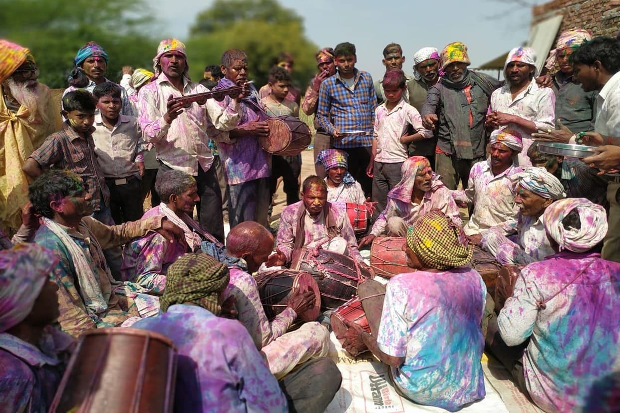 holi, celebration, in tundla, firozabad