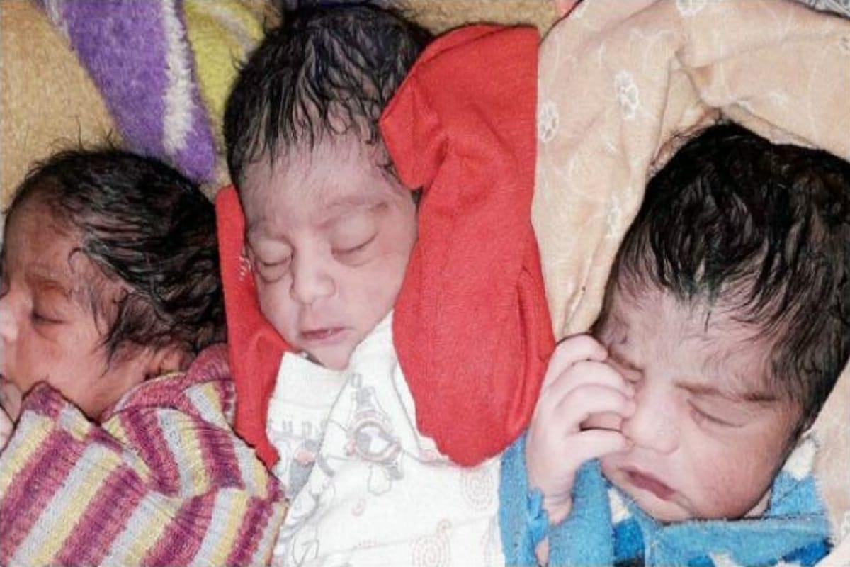 The a woman gave birth to three child two son one daughter in Muzaffarnagar city