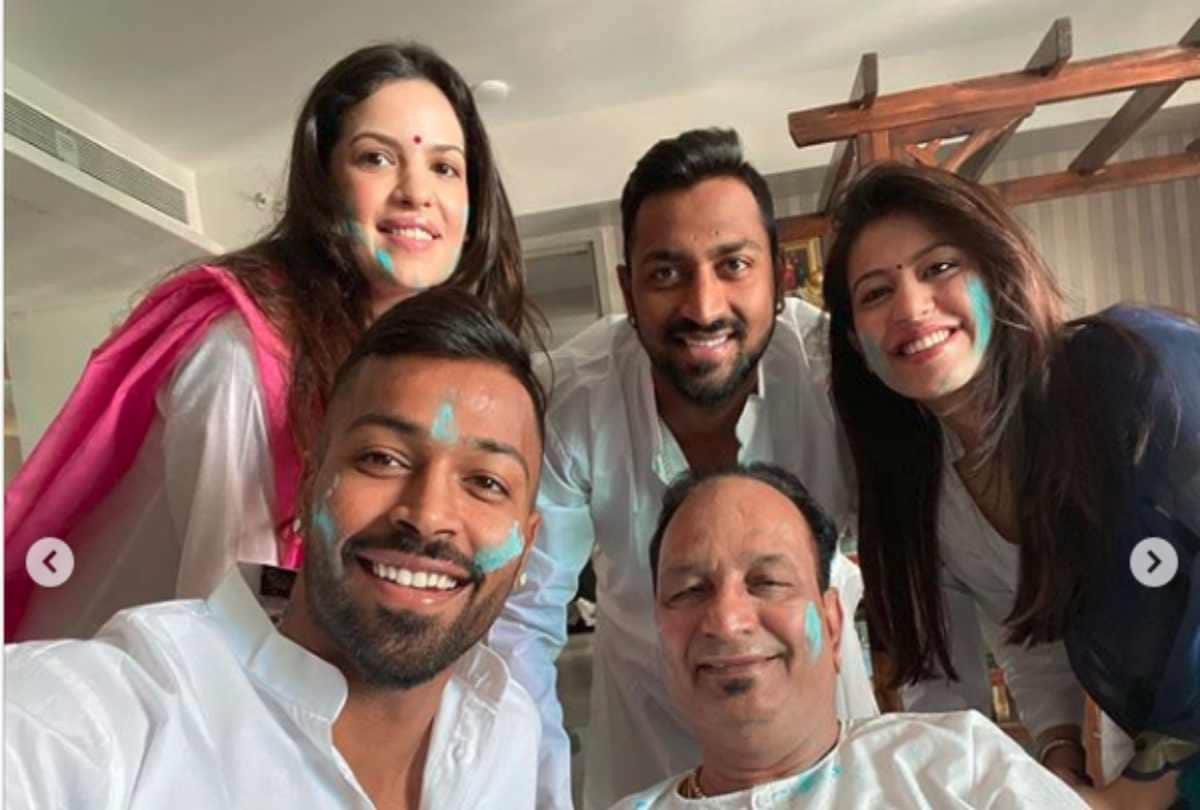 hardik pandya and natasa stankovic holi pictures viral in social media