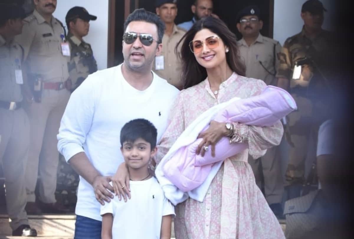 shilpa shetty and raj kundra first time with baby samisha