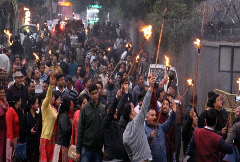 Reservation in promotion: General Obc Employees indefinite strike and Mashal Julus, Photos