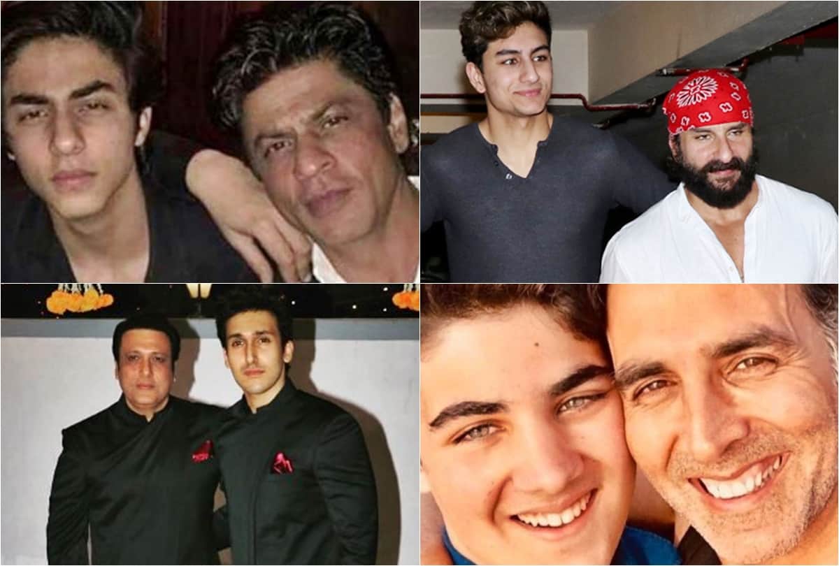 Bollywood Father Son duo Shah Rukh Aryan Akshay Aarav Saif Ibrahim Suniel Ahan Govinda Yashvardhan