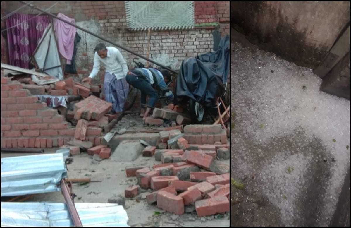 many people injured due heavy rain Hail house collapse in purvanchal dist sonbhadra azmagarh bhadohi