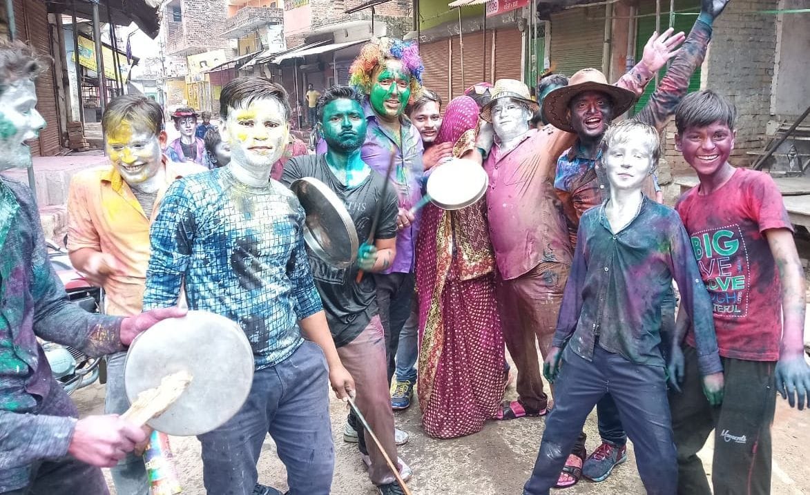 Holi celebrates in Doaba, iridescent faces