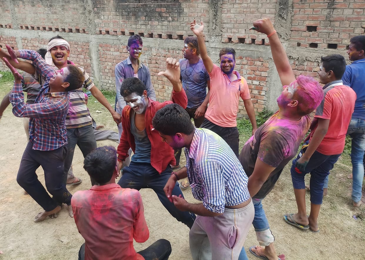People played Holi with enthusiasm