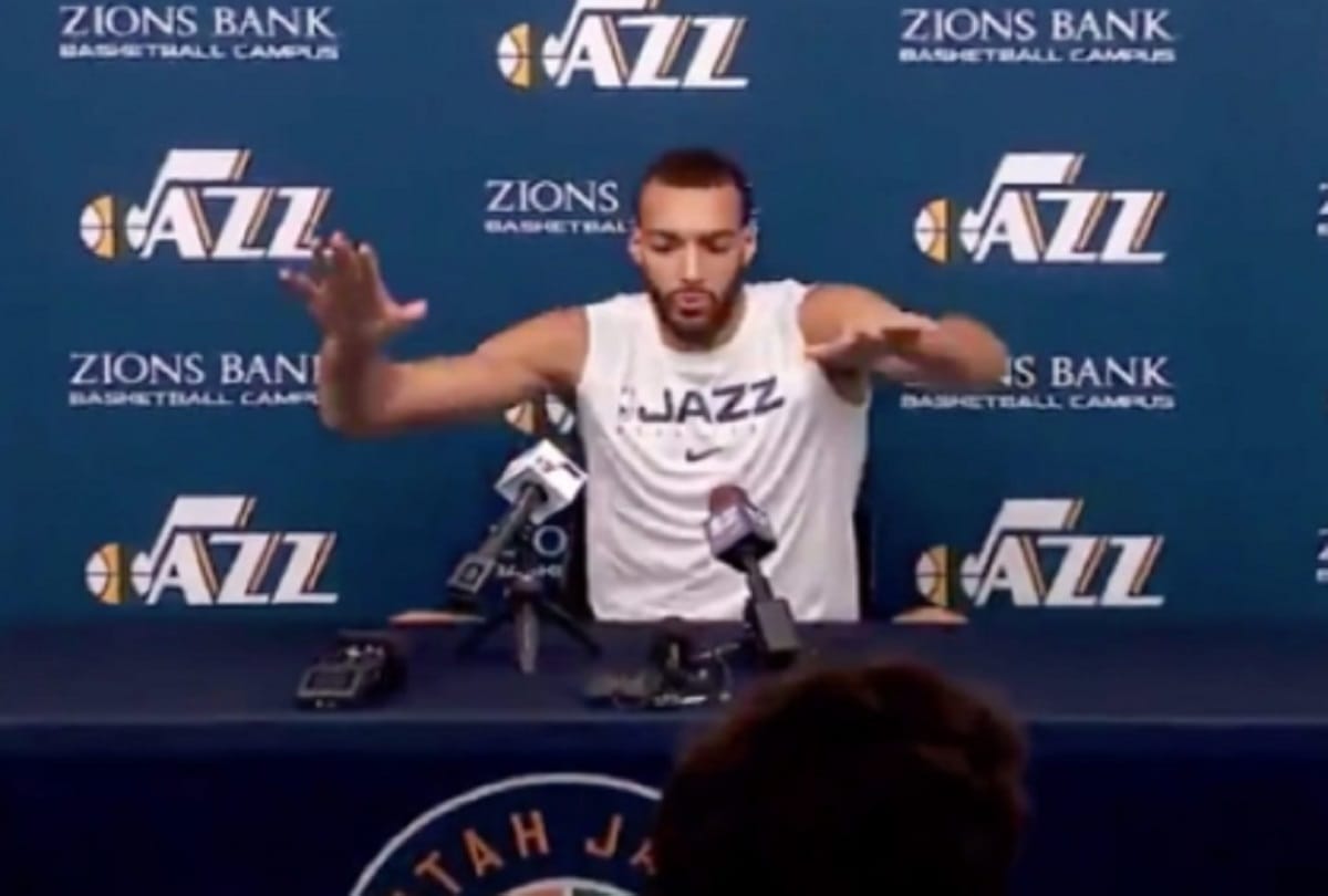 NBA player Utah Jazz's Rudy Gobert make a joke of precaution later tested positive for coronavirus