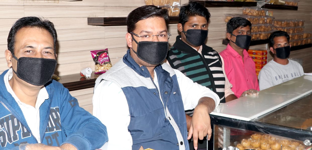 Fear of Corona, people walking around with masks