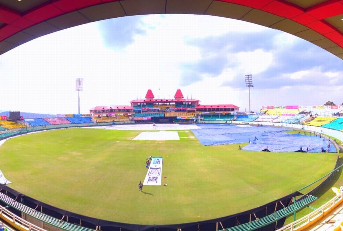 England grass in Himachal Pradesh Cricket Association Stadium dharamshala
