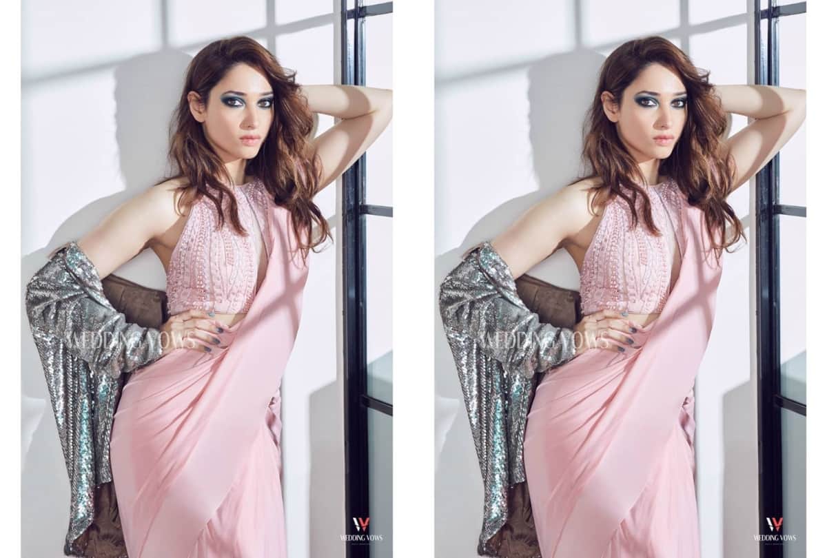 tamanna bhatia photoshoot in saree looking glamorous