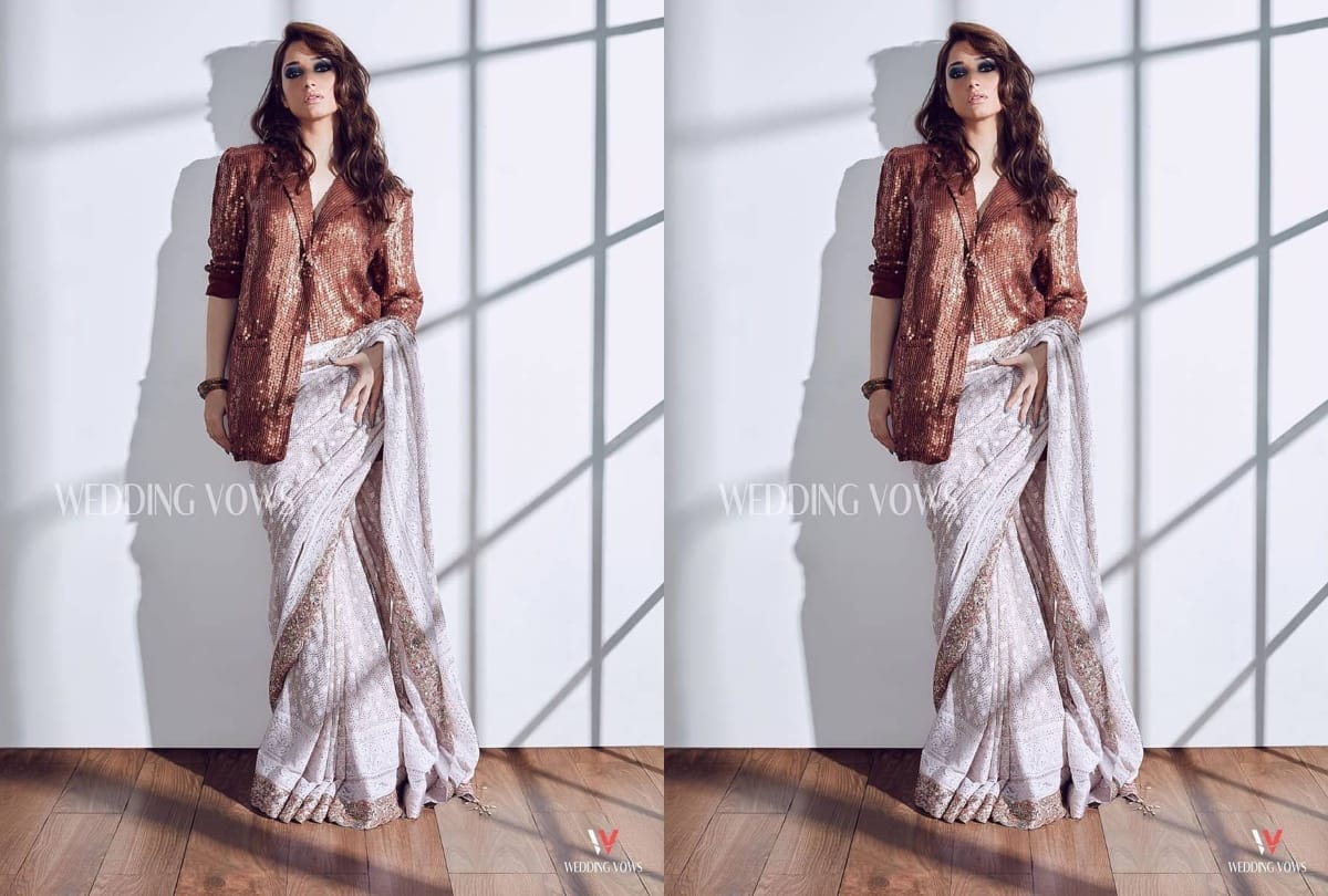 tamanna bhatia photoshoot in saree looking glamorous