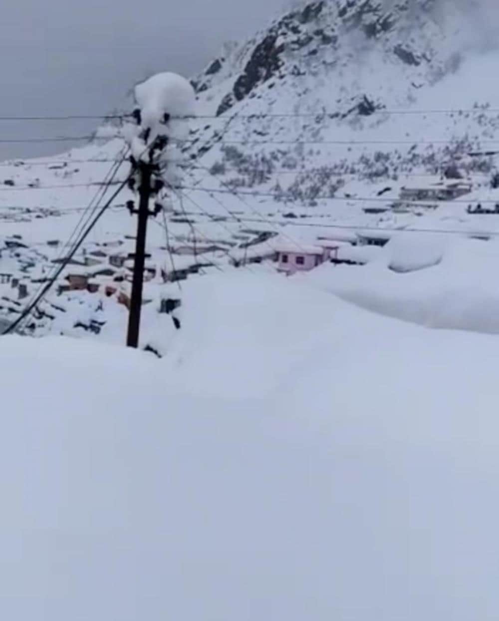 snowfall continues in uttarakhand Badrinath Dham covered with snow