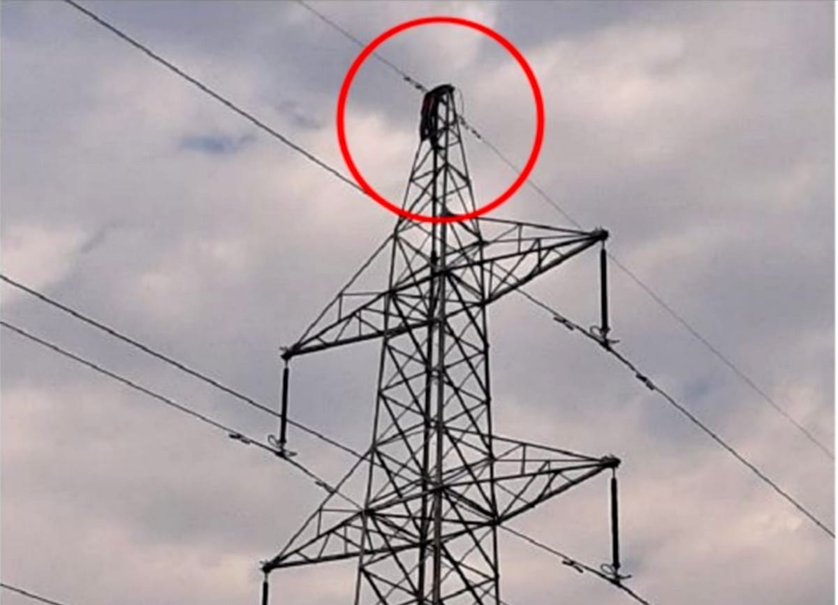 Due to non-receipt of pending money from the department, a young man climbed a electricity tower