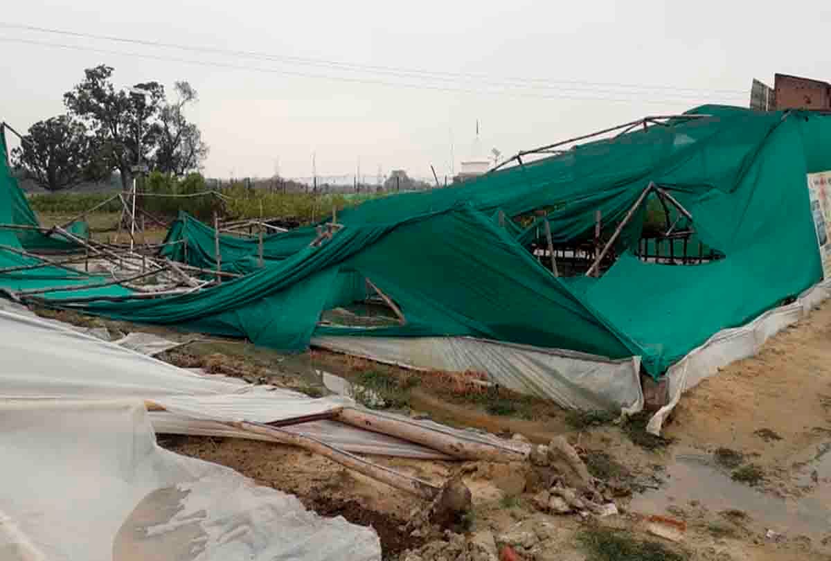 Pratapgarh: hail and rain fell due to cyclonic storm