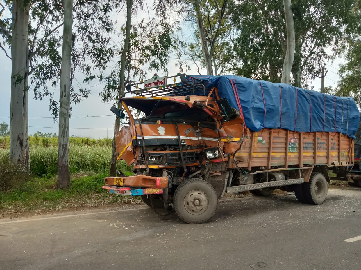 Tractor collides with DCM, driver narrowly escapes