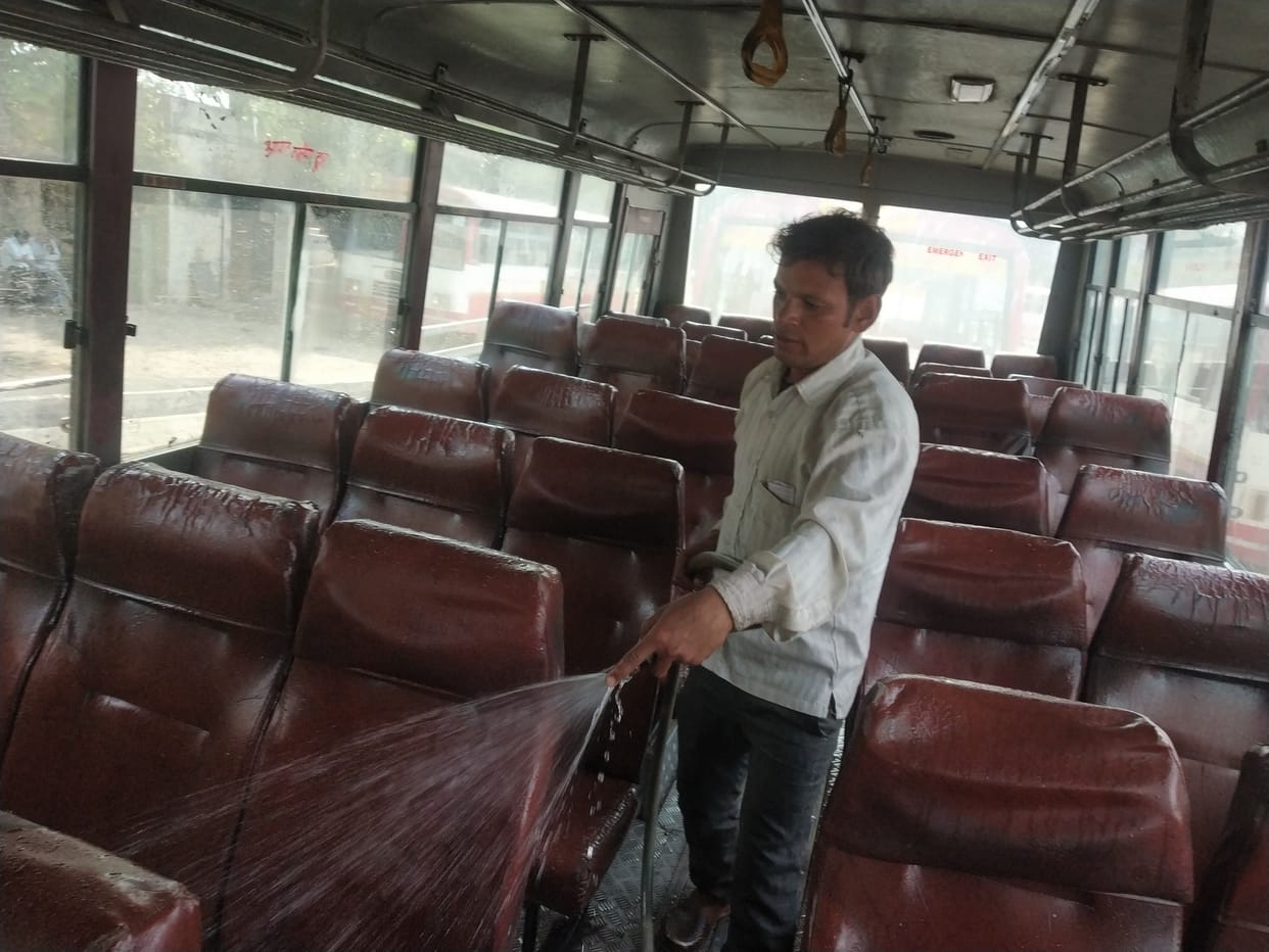 Corona Virus: Roadways bus has washed