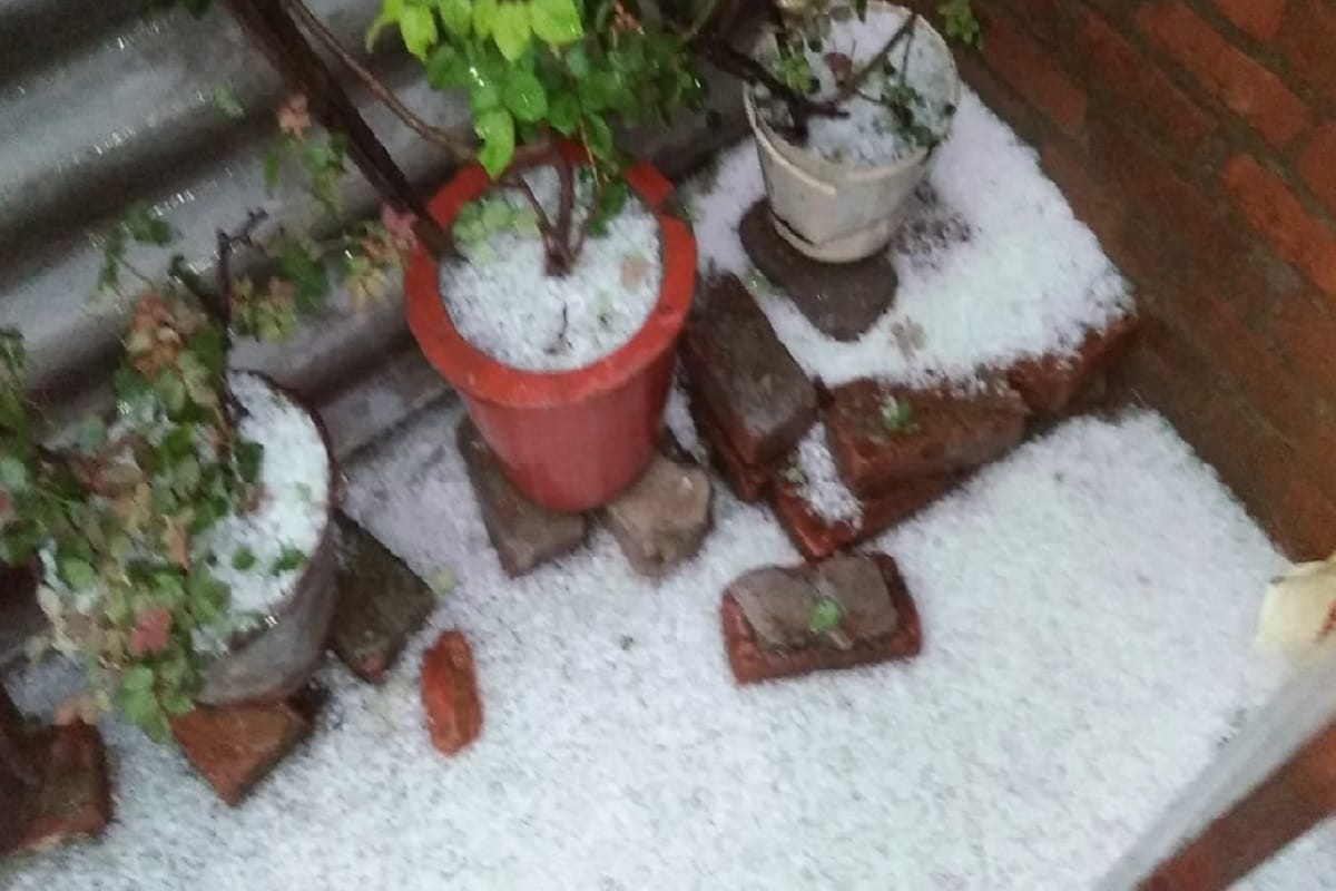 There is hailstorm with rain in Muzaffarnagar of Uttar Pradesh