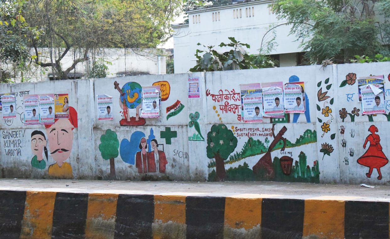 poster placed on swachta painting , notice to 7 orgnization