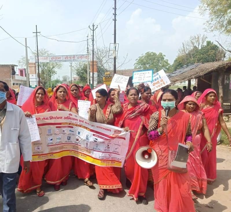 Corona virus awareness rally organized in auraiya