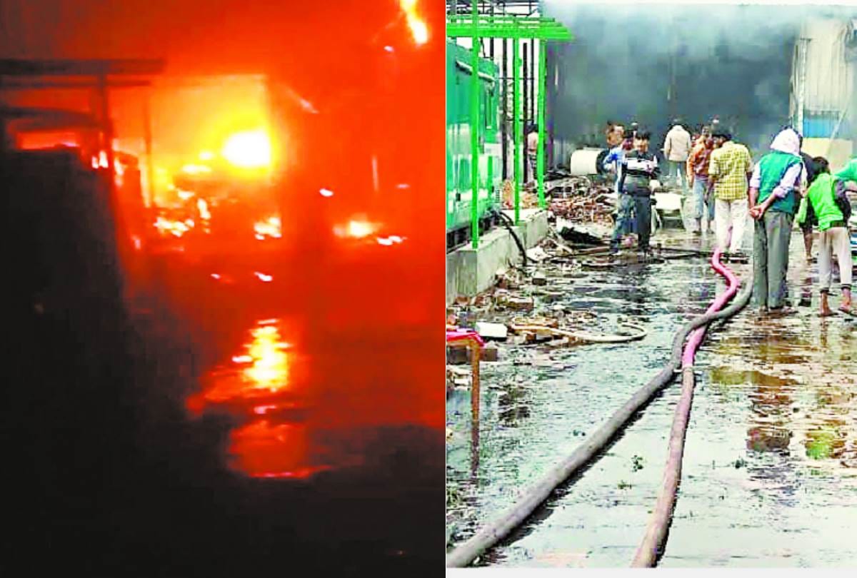 fire broke out in paper glass and plate factory in kakori