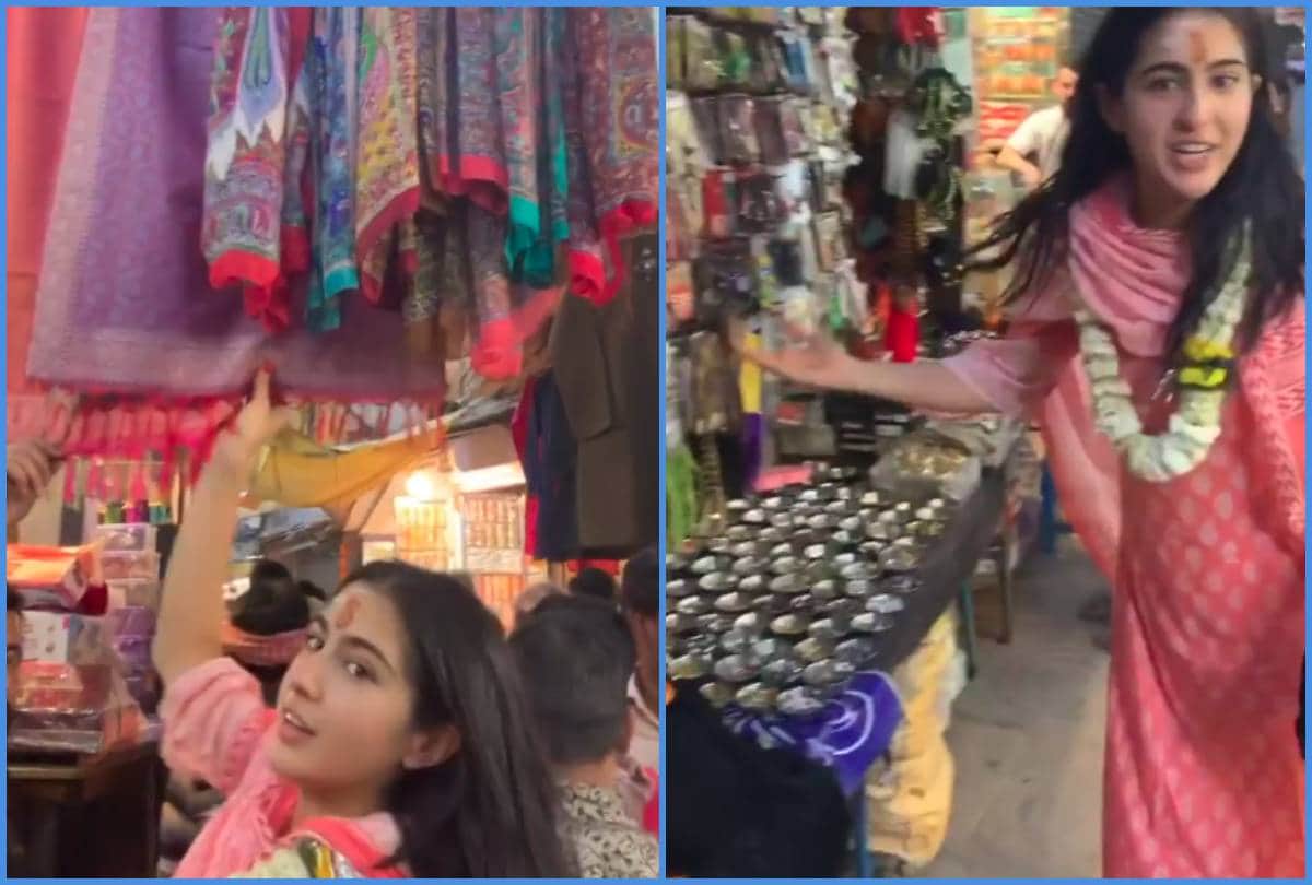 sara ali khan ganga aarti and shopping at varanasi