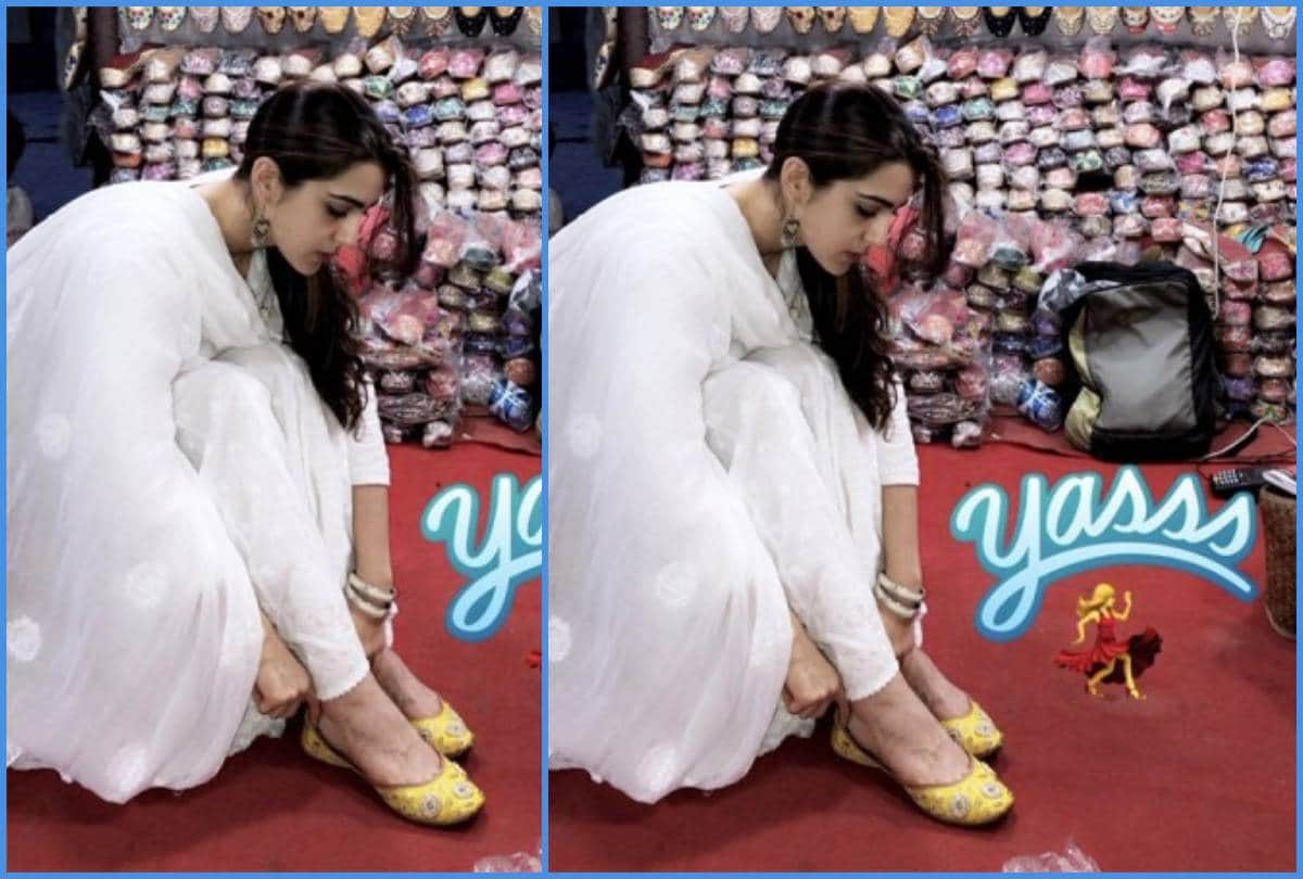 sara ali khan looks casual when she spotted varanasi to hyderabad fans fond of her