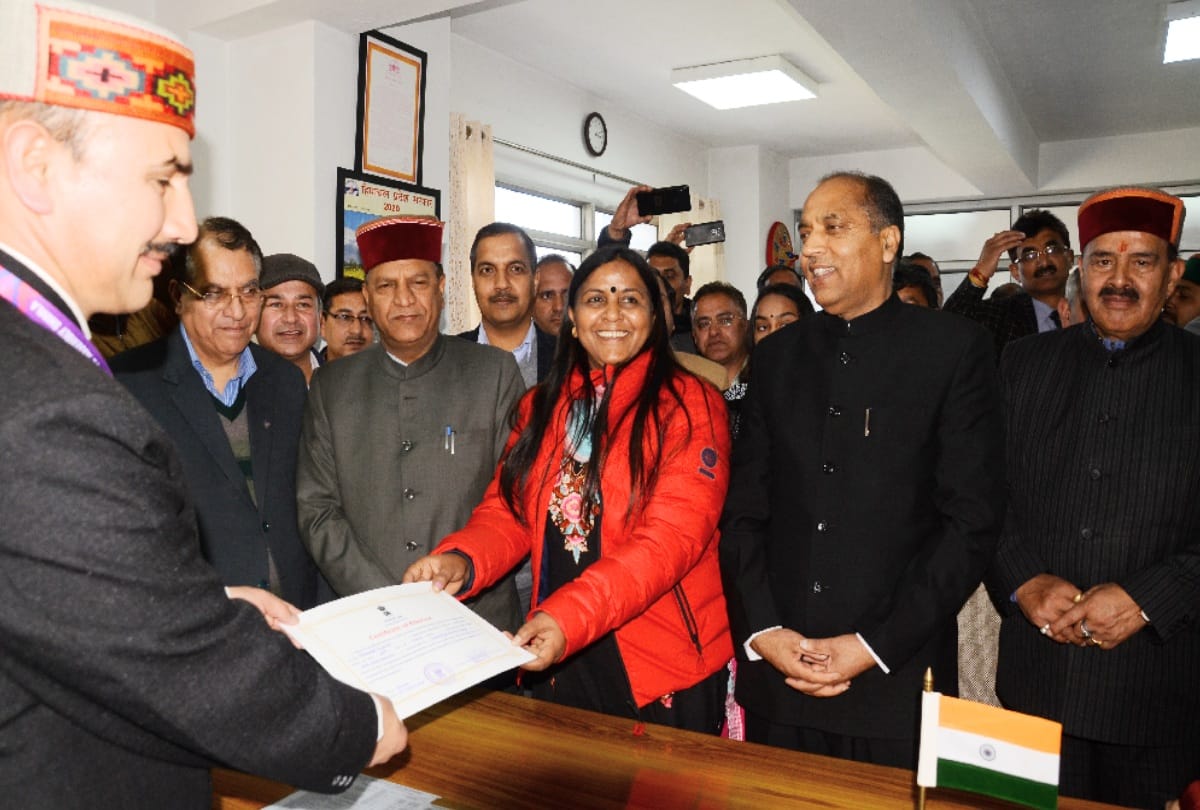 Indu Goswami elected unopposed to Rajya Sabha, Assembly Secretary handed over certificate