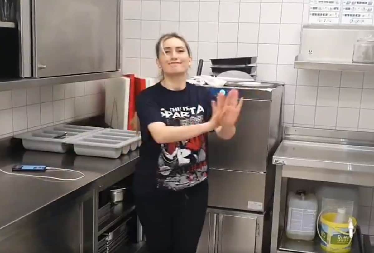 coronavirus Madhuri Dixit tweet as Katerina Korosidou dancing at work to get away from Corona stress