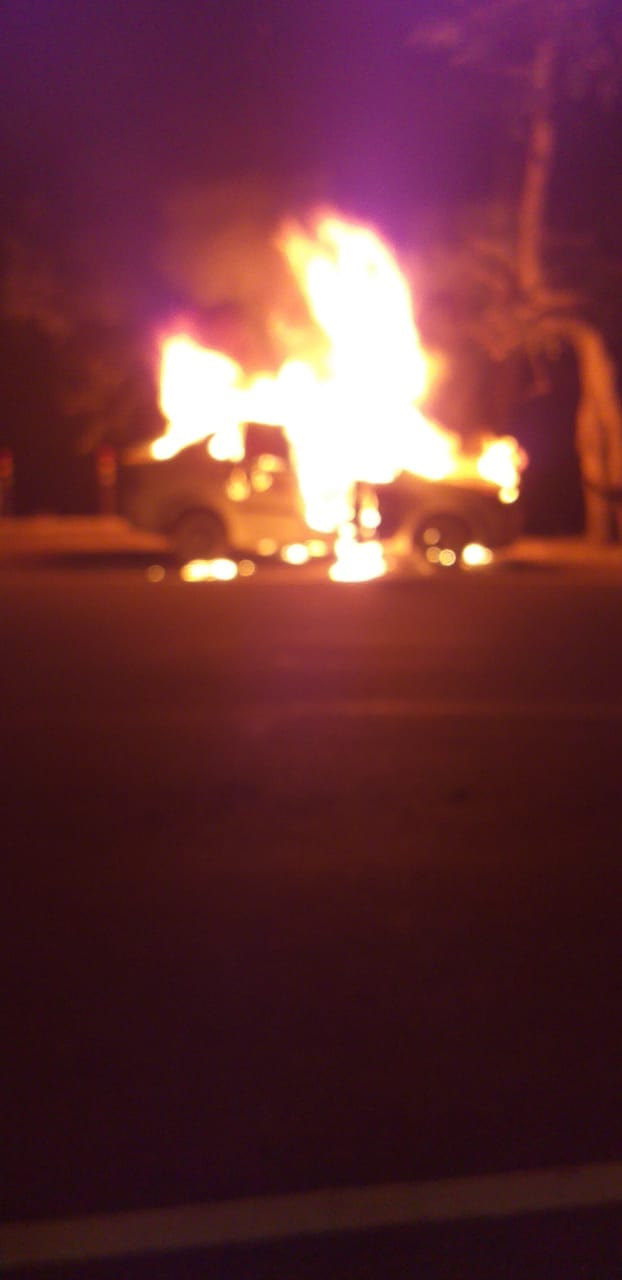 Fire in moving car, driver saved his life after landing