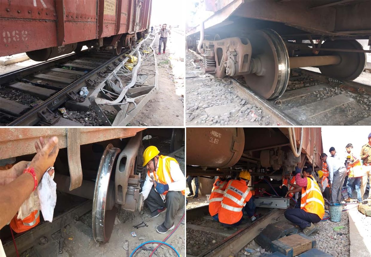 train derail two coaches of goods train in banda
