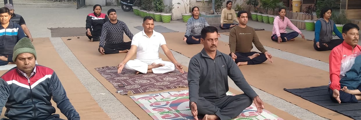 Policemen practiced yoga