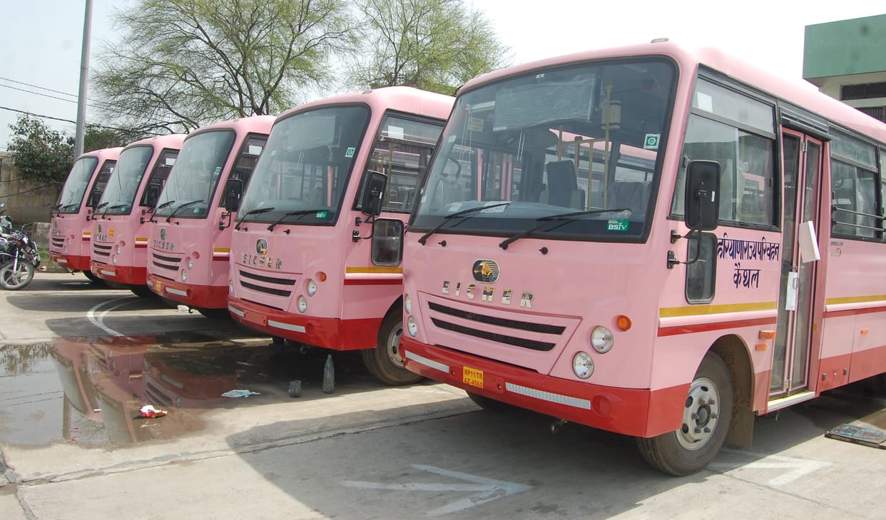 pink bus