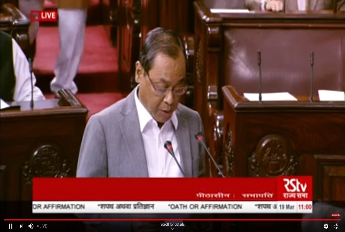 Former Chief Justice of India Ranjan Gogoi takes oath as Rajya Sabha MP