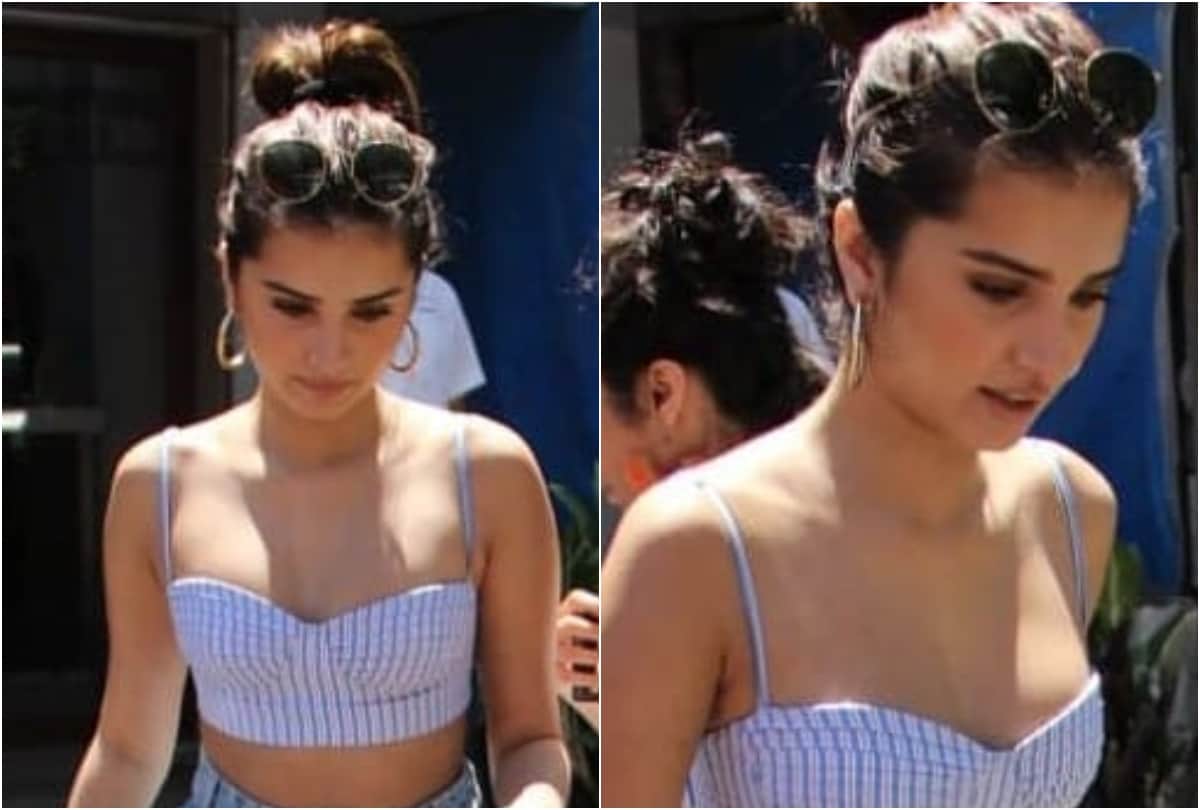 tara sutaria spotted in crop top and mom jeans in bold look