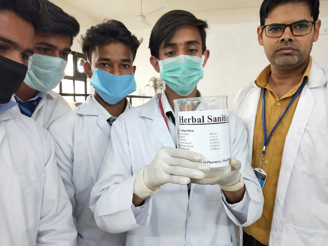 Students manufacture herbal sanitizer