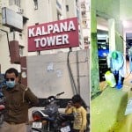 कल्पना टावर में जांच करती स्वास्थ्य विभाग की टीम