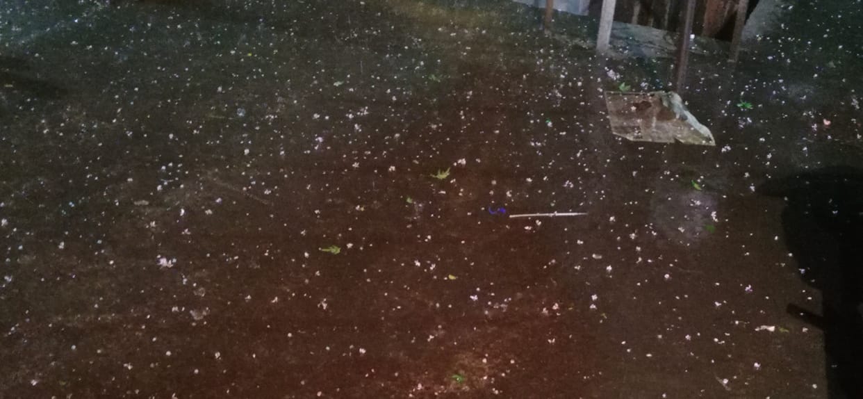 Hail with rain