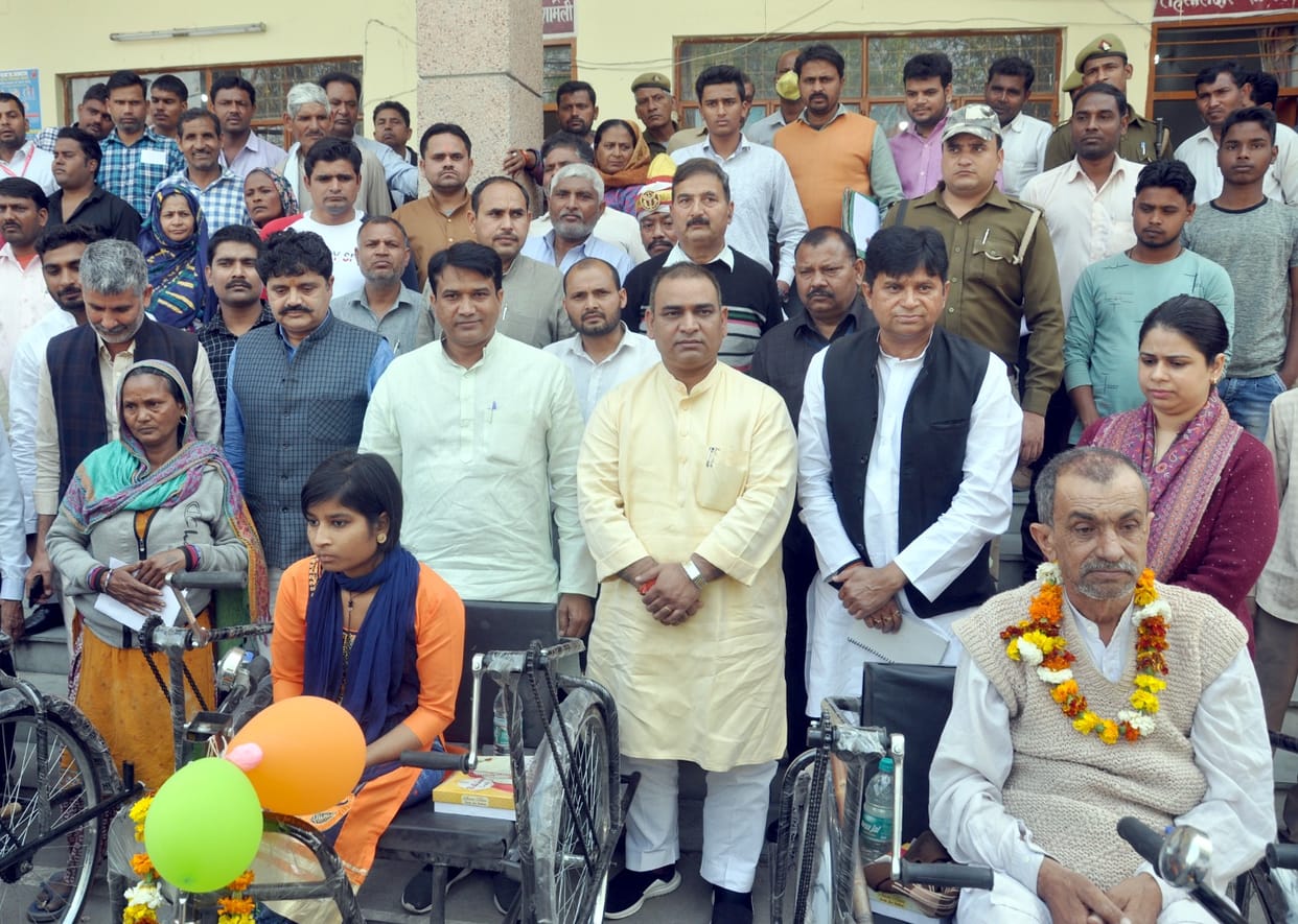 TRAI bicycle and wheel chair distributed to the differently-abled