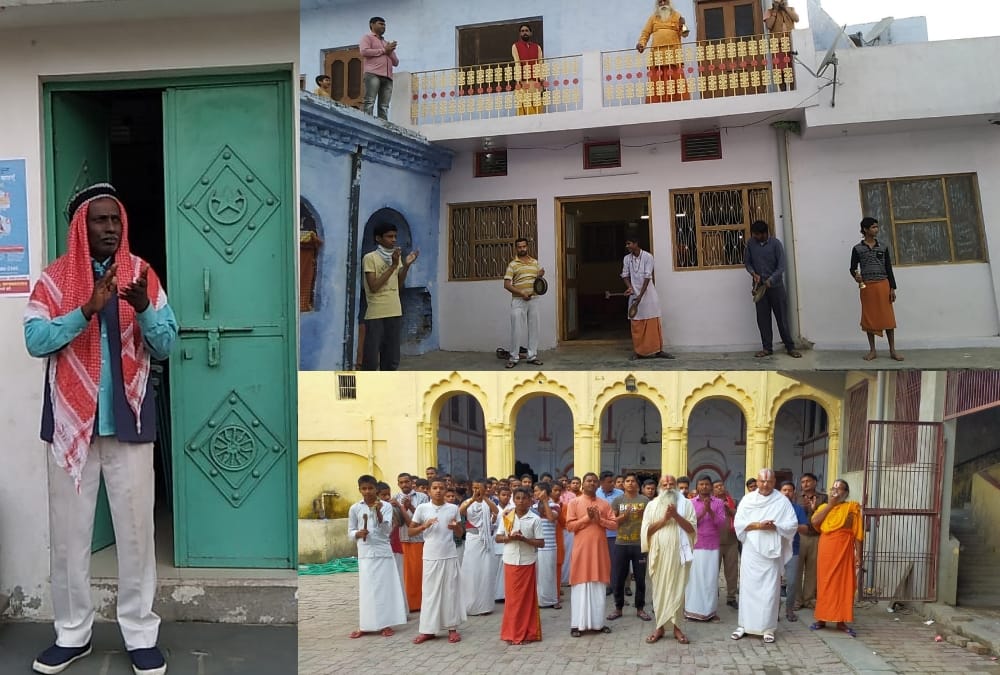 People encouraged doctors by ringing bells and clapping in Ayodhya.
