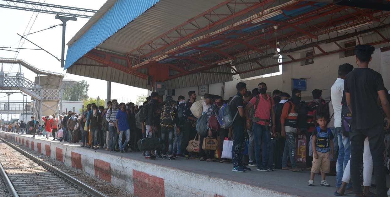 Thermal scanning of passengers at railway station