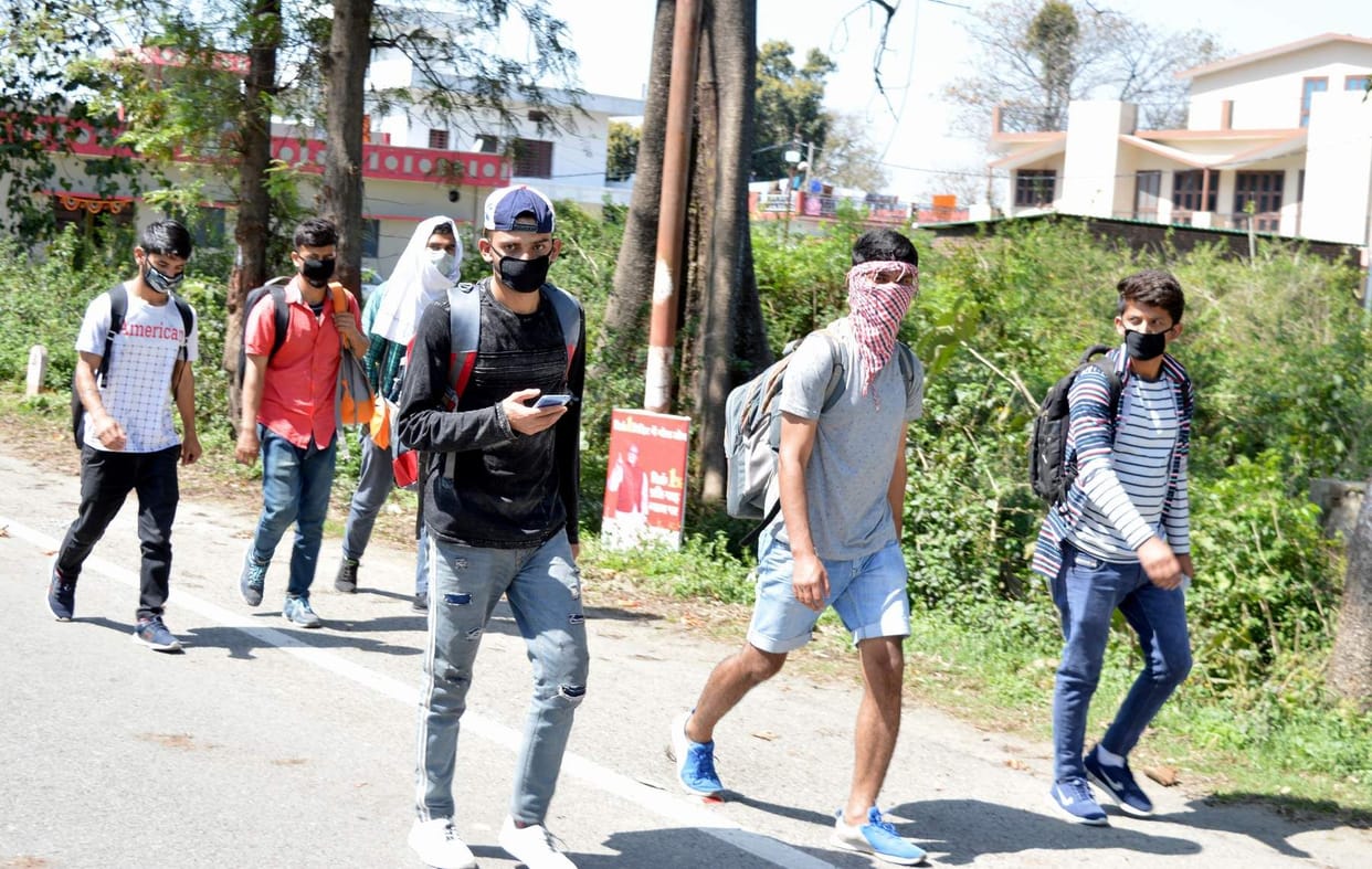 Students walk 50 km to reach home