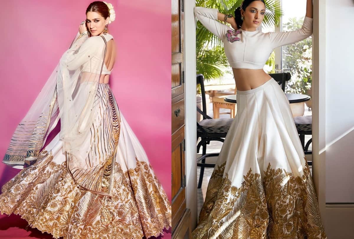 kiara advani and kriti sanon wear same white and golden lehenga who look better
